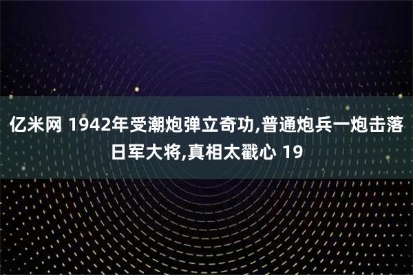 亿米网 1942年受潮炮弹立奇功,普通炮兵一炮击落日军大将,真相太戳心 19